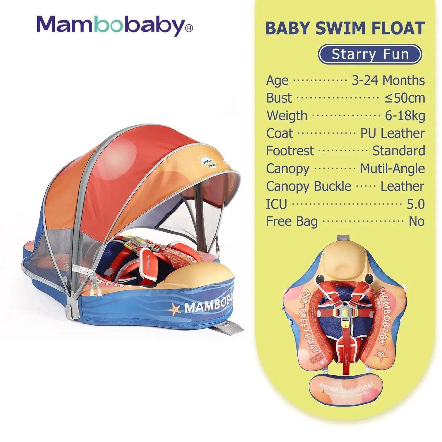  Baby Pool Float No Inflation With Removable Canopy -  ToylandEU™