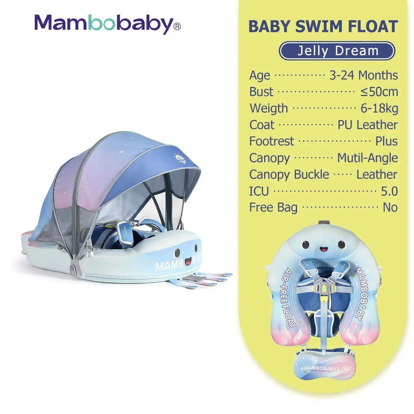  Baby Pool Float No Inflation With Removable Canopy -  ToylandEU™