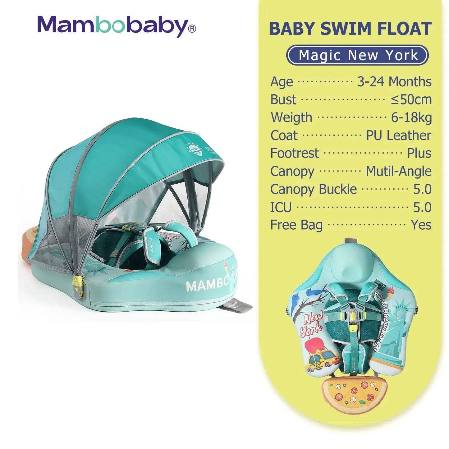  Baby Pool Float No Inflation With Removable Canopy -  ToylandEU™