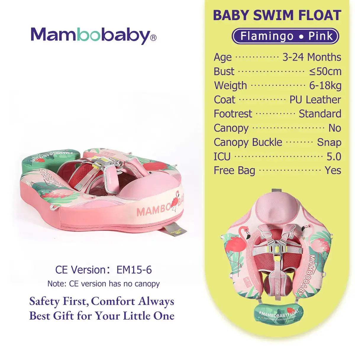  Mambobaby Gentle Skin Safe Baby Swimming Ring With Canopy -  ToylandEU™