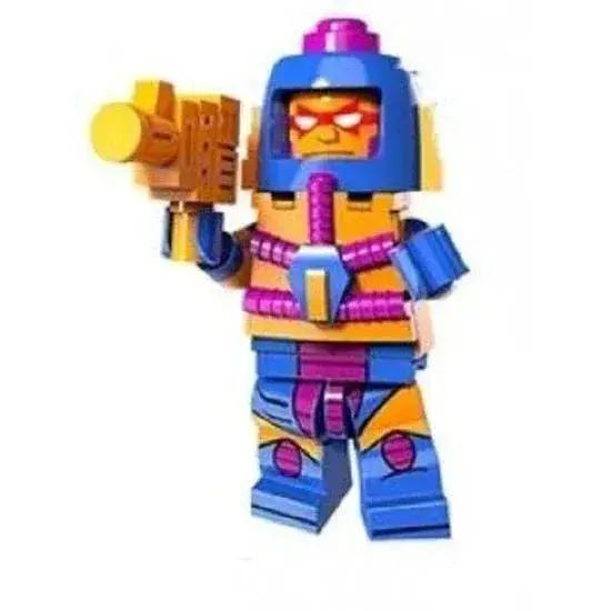Man E Faces LEGO Compatible Custom Figure With Rotating Face Mechanism, Blue And Orange Armor - ToylandEU