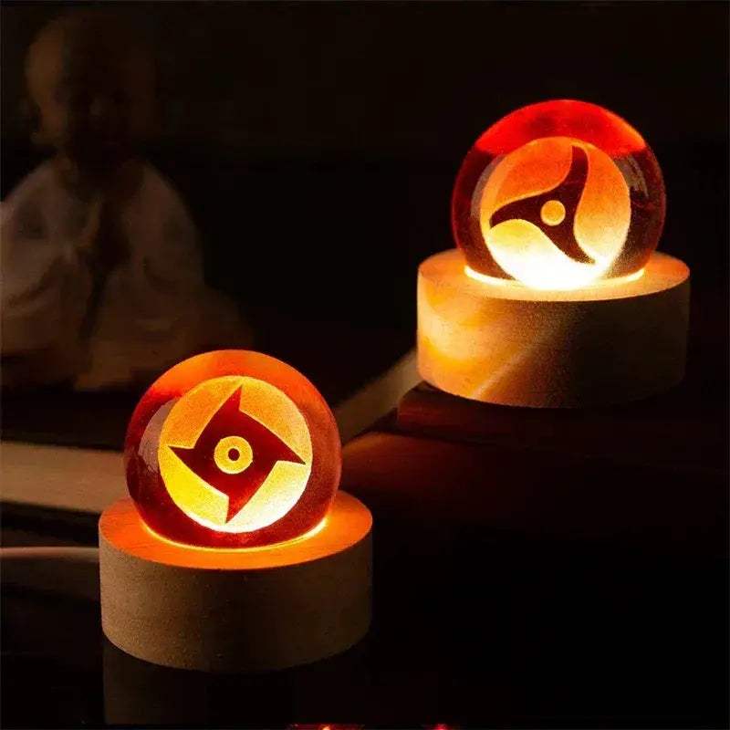Mangekyo Sharingan Crystal Ball Set 7 PCS With LED Light Base, Naruto Shippuden Anime Figurines Night Lamps - ToylandEU