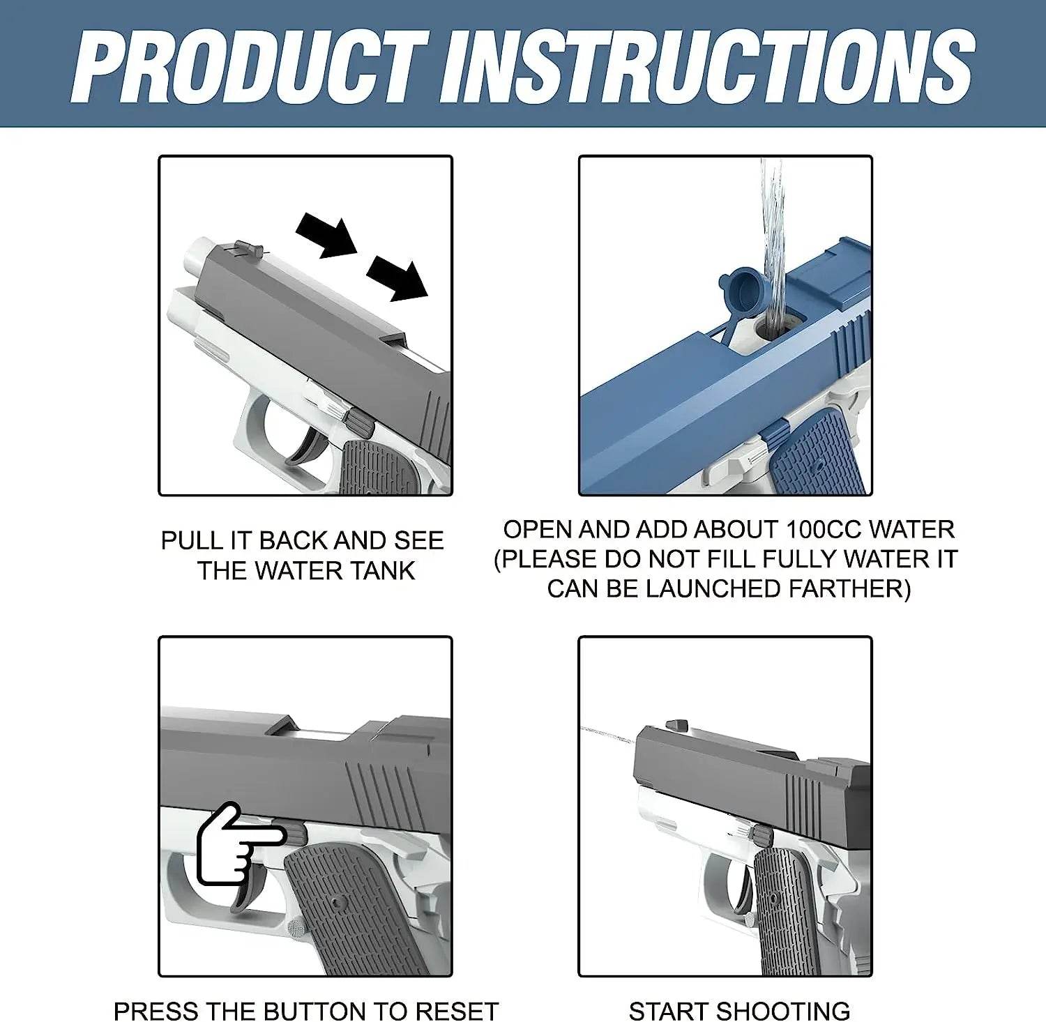 Manual Water Gun Automatic Reboring Water Spray Squirt Guns - ToylandEU