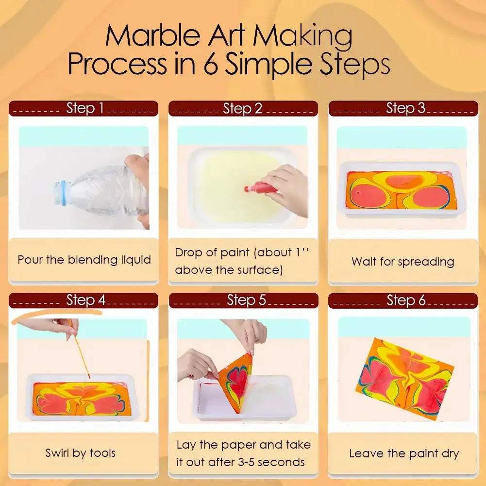 Marble Painting Kit For Kids Easy Water Marbling Fun - ToylandEU