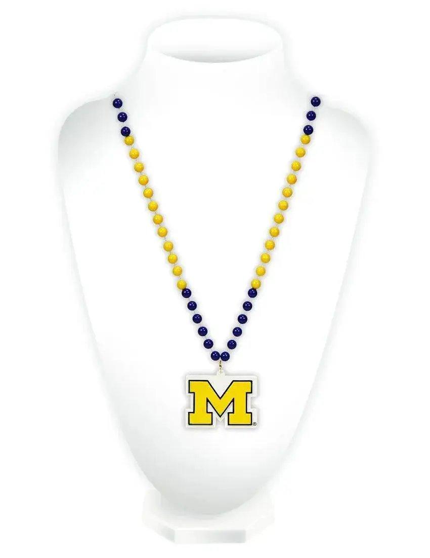  Michigan Wolverines Beads with Medallion Mardi Gras Style -  ToylandEU™