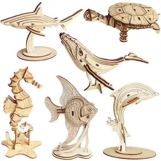  Marine Life Series 3D Wooden Puzzle Gift for Kids -  ToylandEU™