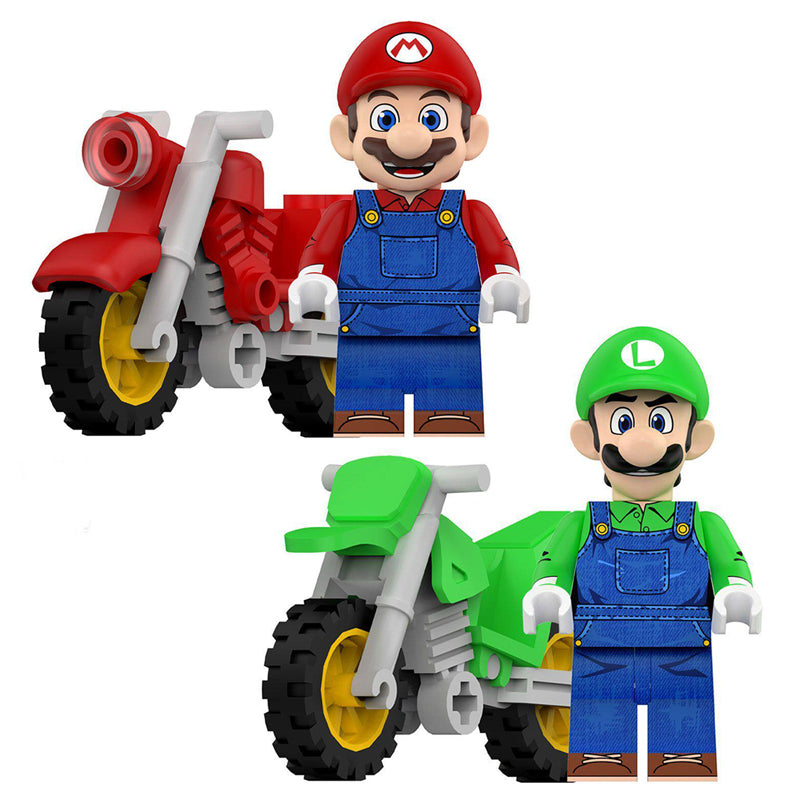 Mario Luigi Minifigure Set | 2-Piece Motorcycle | Toylandeu™