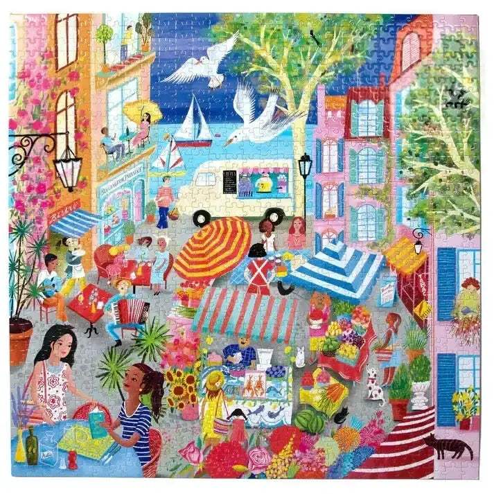 France Marketplace 1000 Piece Jigsaw Puzzle With Glossy Sturdy Pieces - ToylandEU