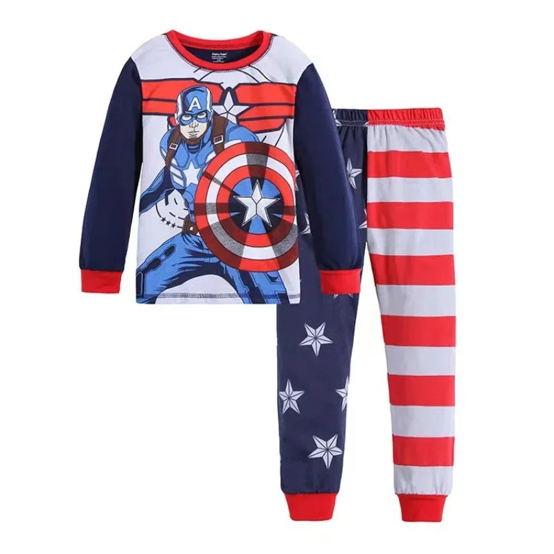 Marvel Captain America Boys Pajama Set 4 To 6Y Polyester Knit O Neck Pullover - ToylandEU