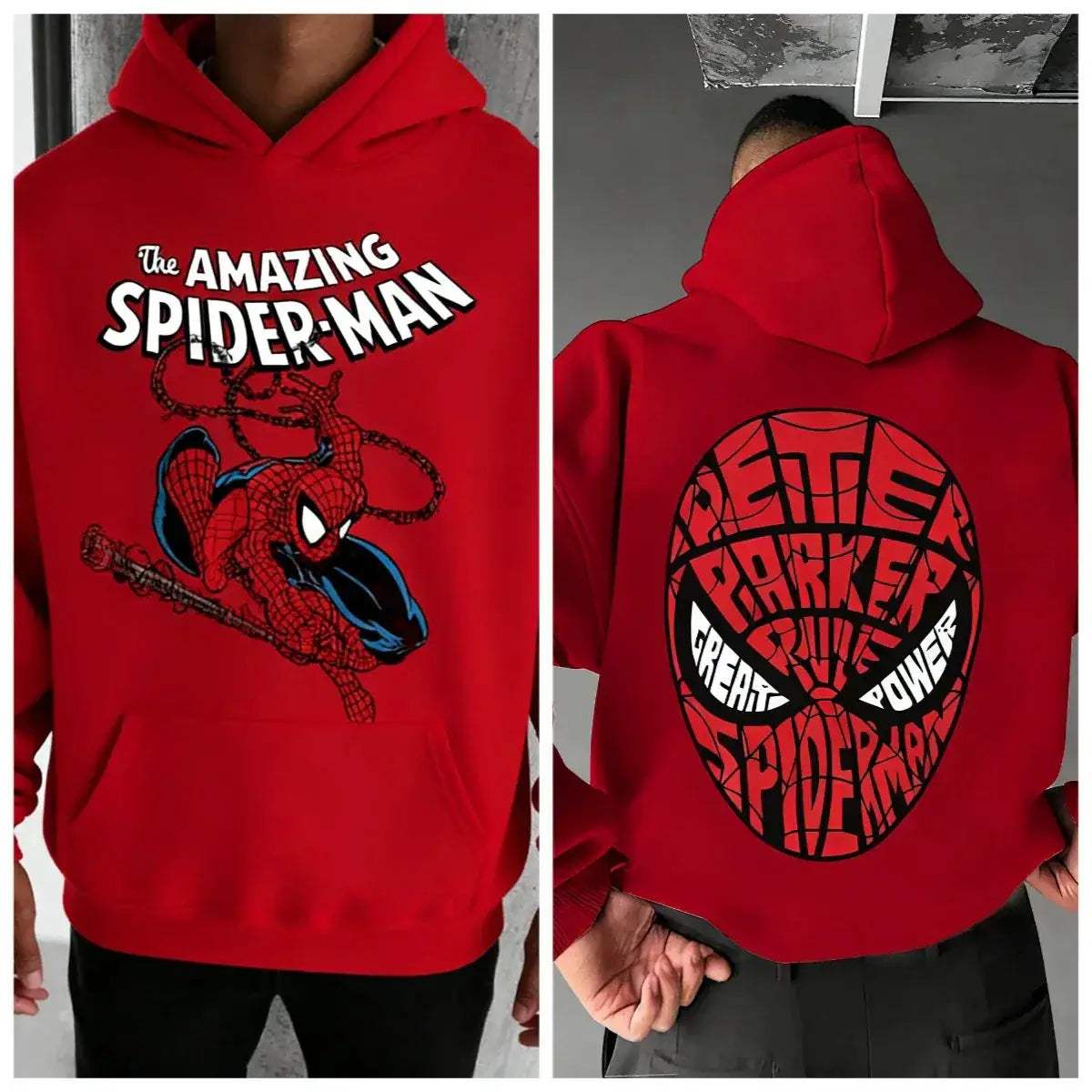 Marvel SpiderMan Cotton Hoodie For Men Windproof Warm Comfort - ToylandEU