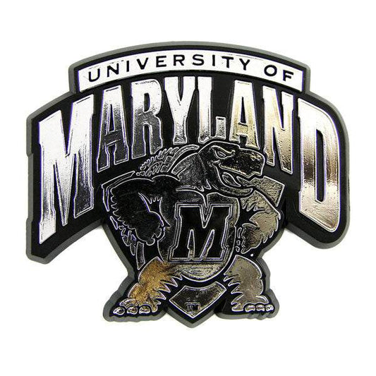 Maryland Terrapins Auto Emblem Silver 4 Inch Special Order - ToylandEU