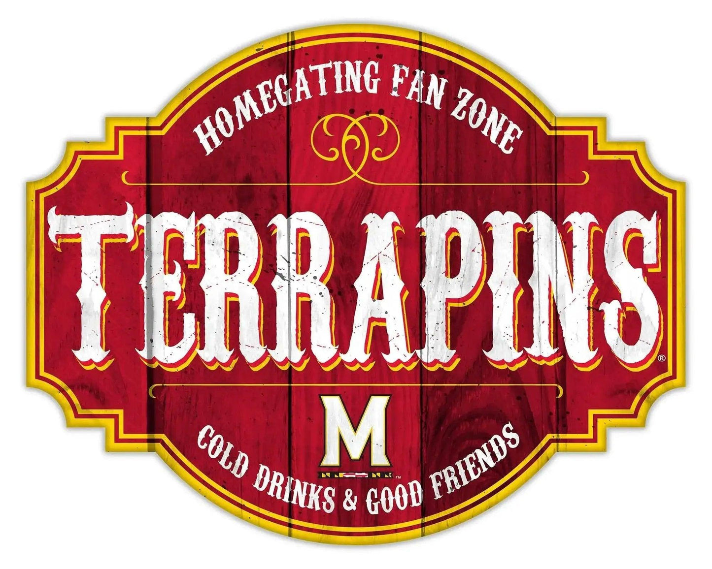  Maryland Terrapins Wood Sign 12 Inch Homegating Tavern -  ToylandEU™