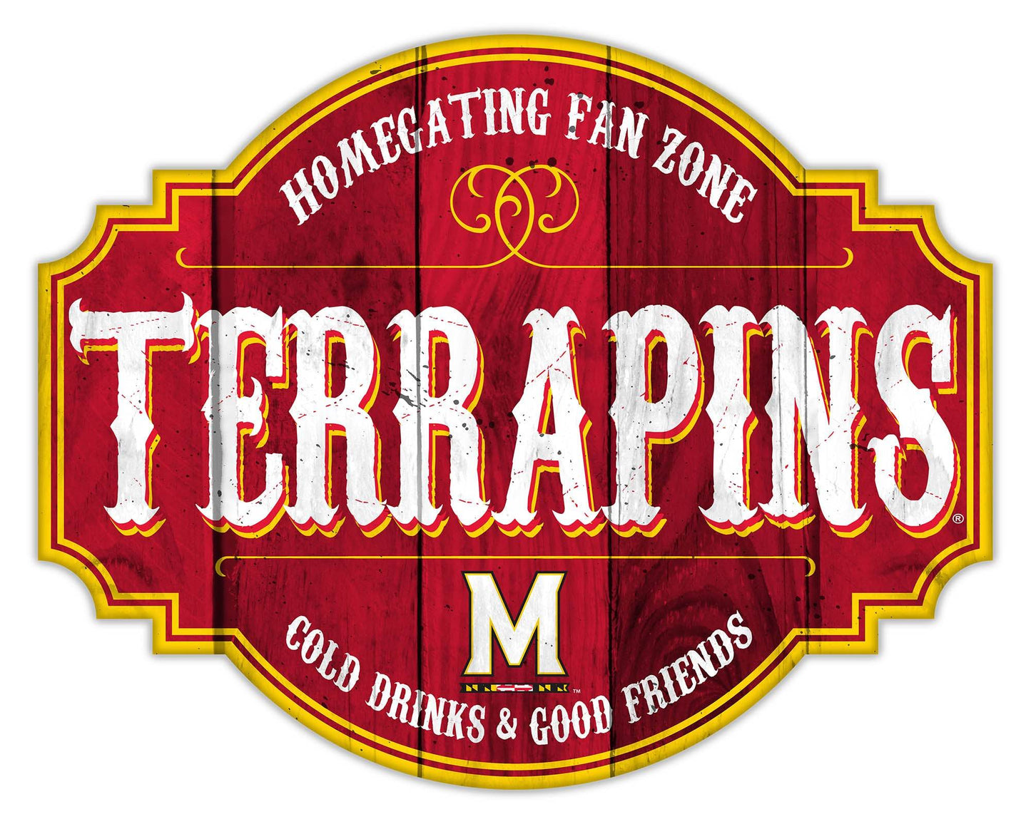 Maryland Terrapins Wood Sign 12 Inch Homegating Tavern - ToylandEU