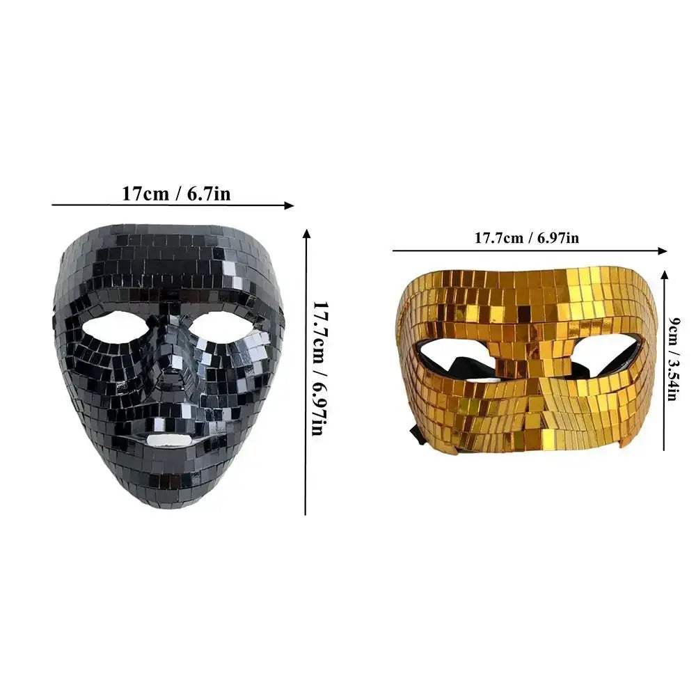  Masquerade Mask Glitter Mirror Full Face Accessory -  ToylandEU™