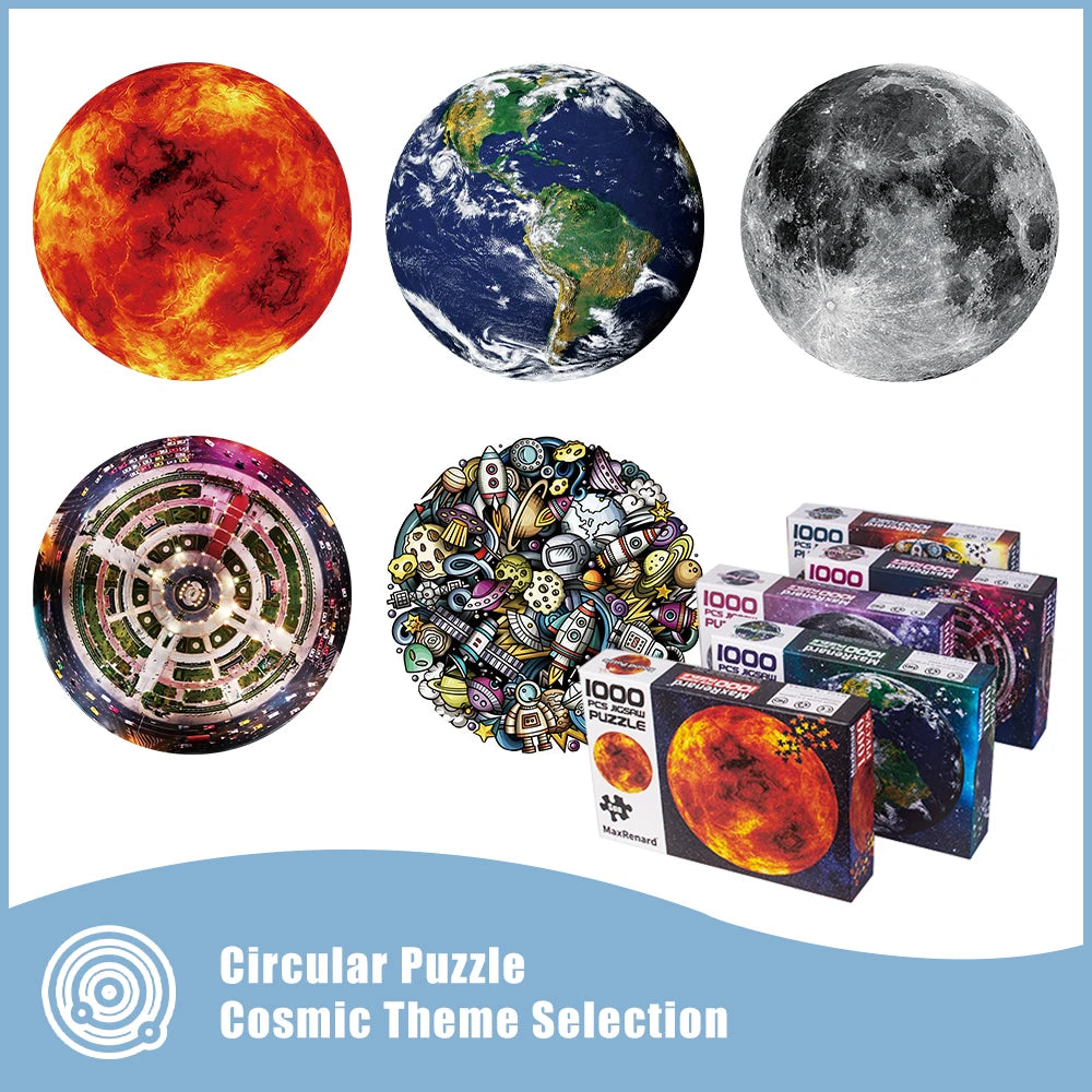 MaxRenard 1000-Piece Horoscope Jigsaw Puzzle - The Moon, 26.97" Round Puzzle for Home Wall Decoration, Perfect for Adults 14+ - ToylandEU