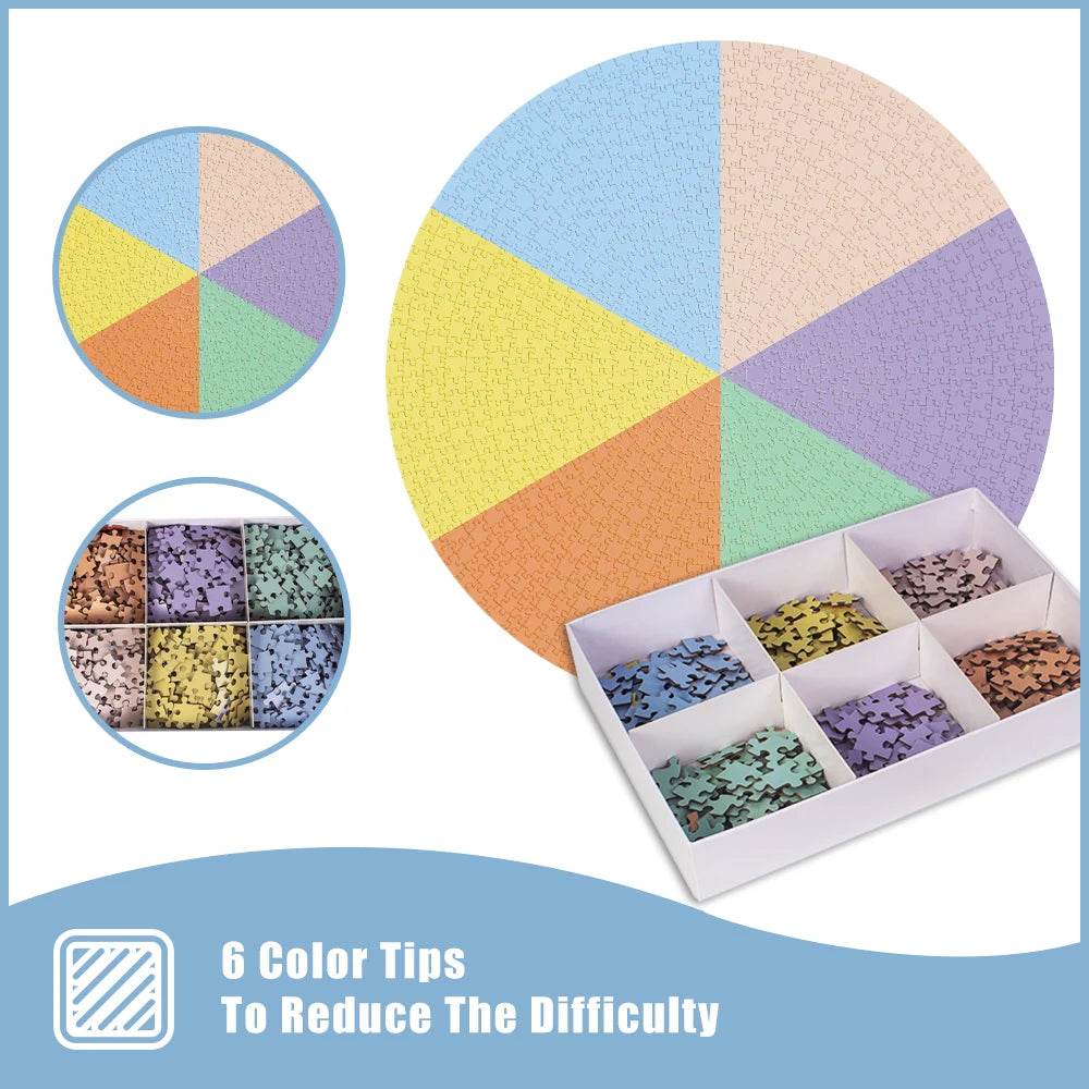 MaxRenard 1000-Piece Round Jigsaw Puzzle for Adults - Animal Party Design, 26.97” Diameter, Perfect Home Decoration Toy - ToylandEU