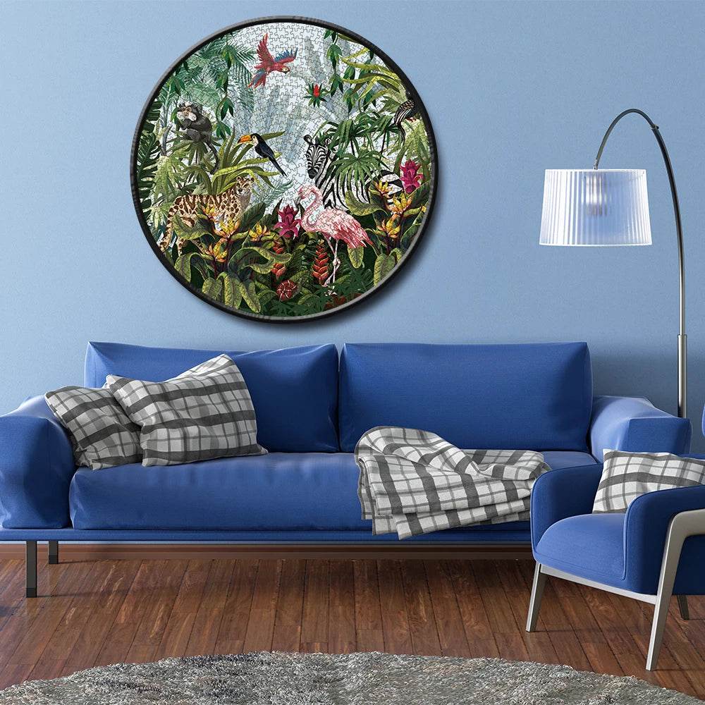 MaxRenard 1000-Piece Round Jigsaw Puzzle for Adults - Animal Party Design, 26.97” Diameter, Perfect Home Decoration Toy - ToylandEU