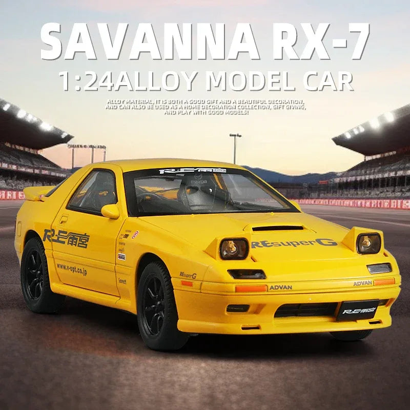 Mazda RX7 Diecast Alloy Model Car Sound and Light for Adults - ToylandEU