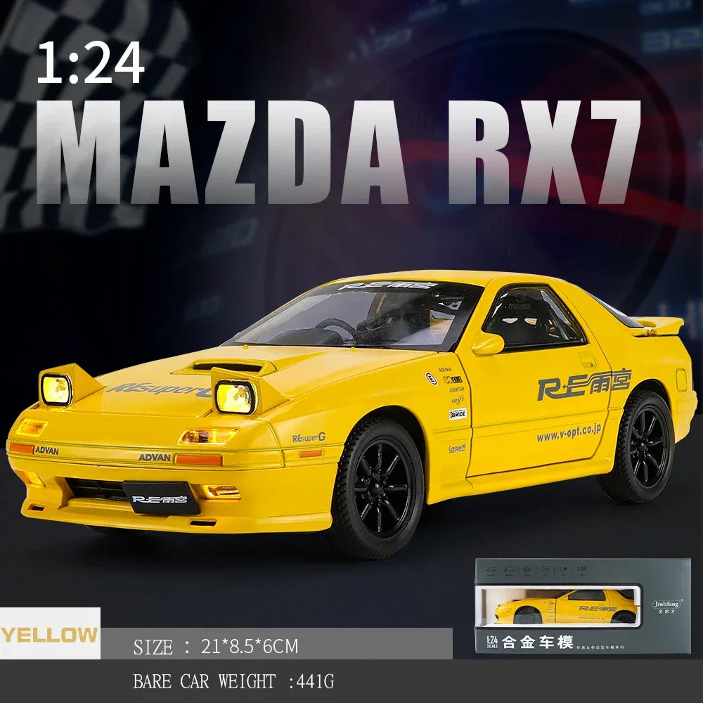 Mazda RX7 Diecast Alloy Model Car Sound and Light for Adults - ToylandEU