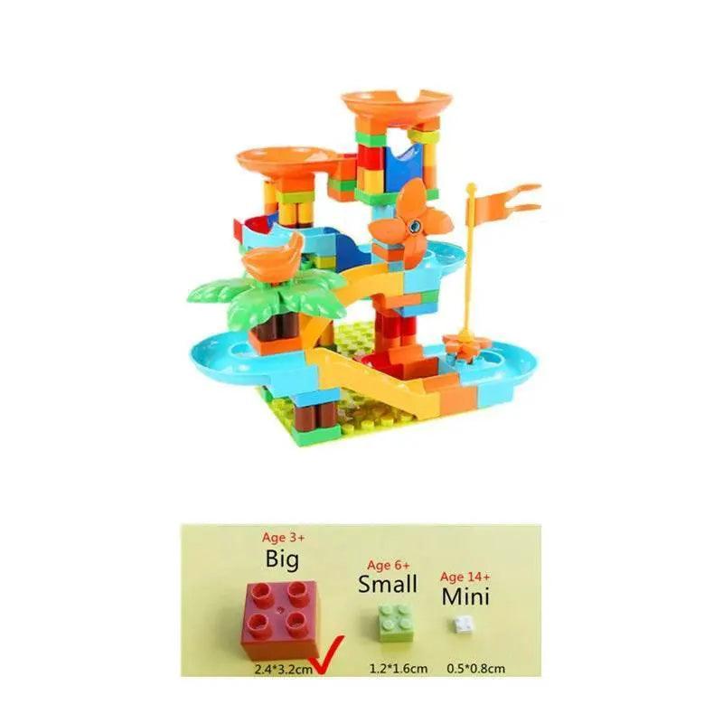  Maze Ball Path Building Blocks Set - 98 Piece Marble Race Educational  -  ToylandEU™