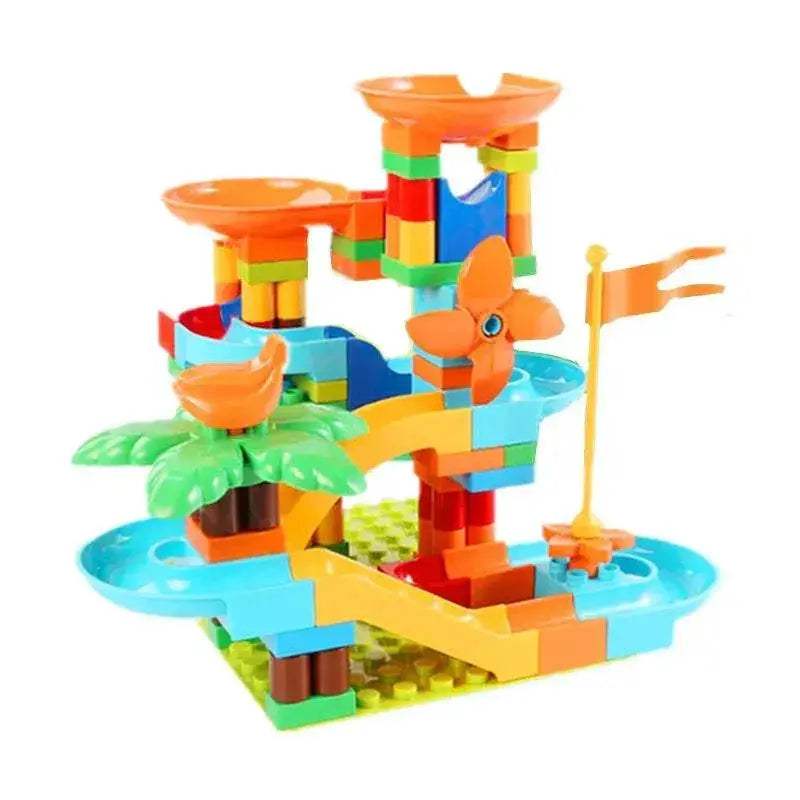  Maze Ball Path Building Blocks Set - 98 Piece Marble Race Educational  -  ToylandEU™