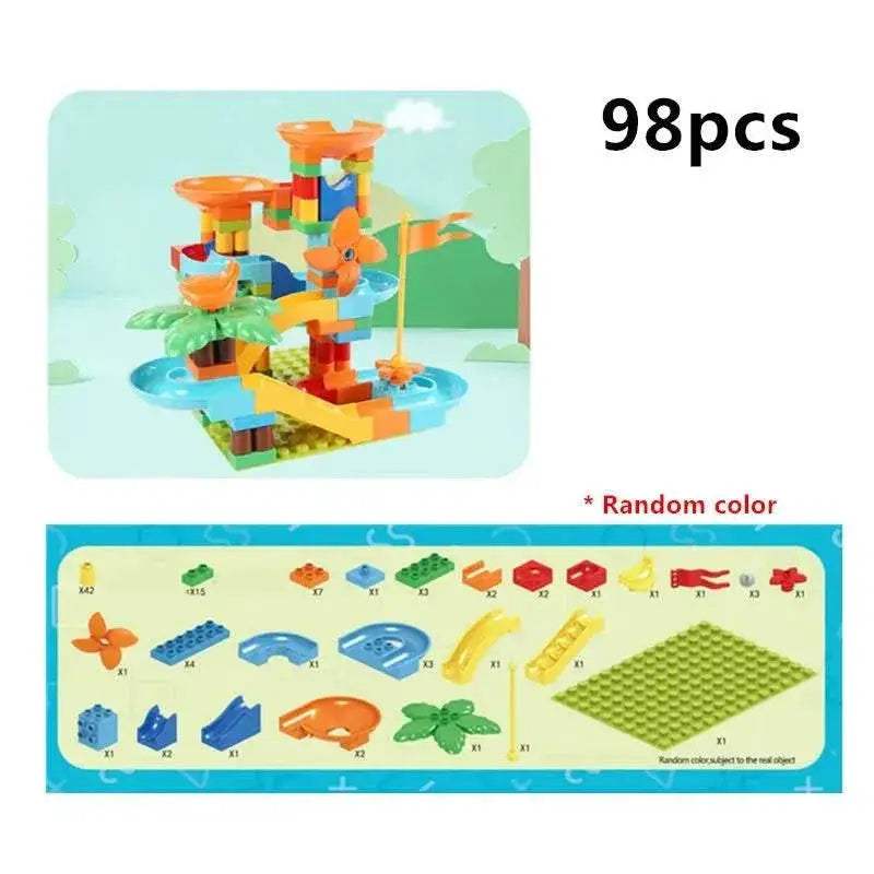  Maze Ball Path Building Blocks Set - 98 Piece Marble Race Educational  -  ToylandEU™