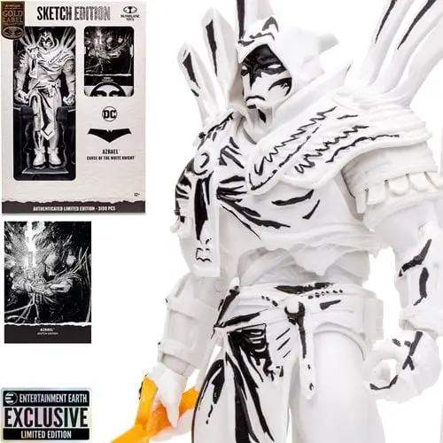 McFarlane Toys DC Multiverse Azrael Curse of the White Knight Sketch Gold Label 7-Inch Action Figure - Entertainment Earth Exclusive - ToyShnip