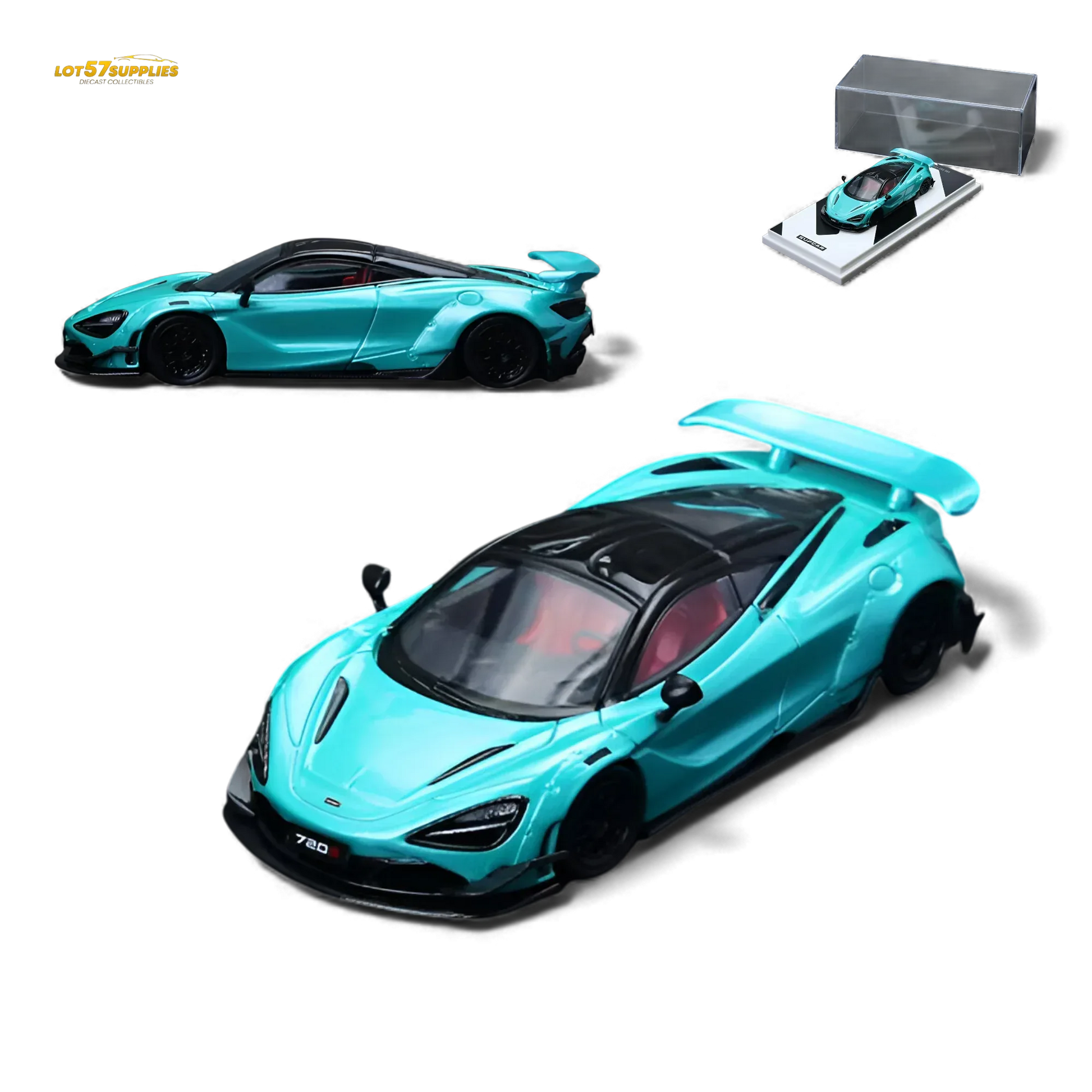 McLaren 720S Diecast Model 1 64 Scale Cyan Blue Preorder - ToylandEU
