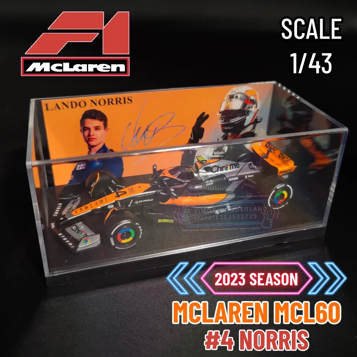 McLaren MCL60 F1 Diecast Model 1:43 Scale With Signature Display - ToylandEU
