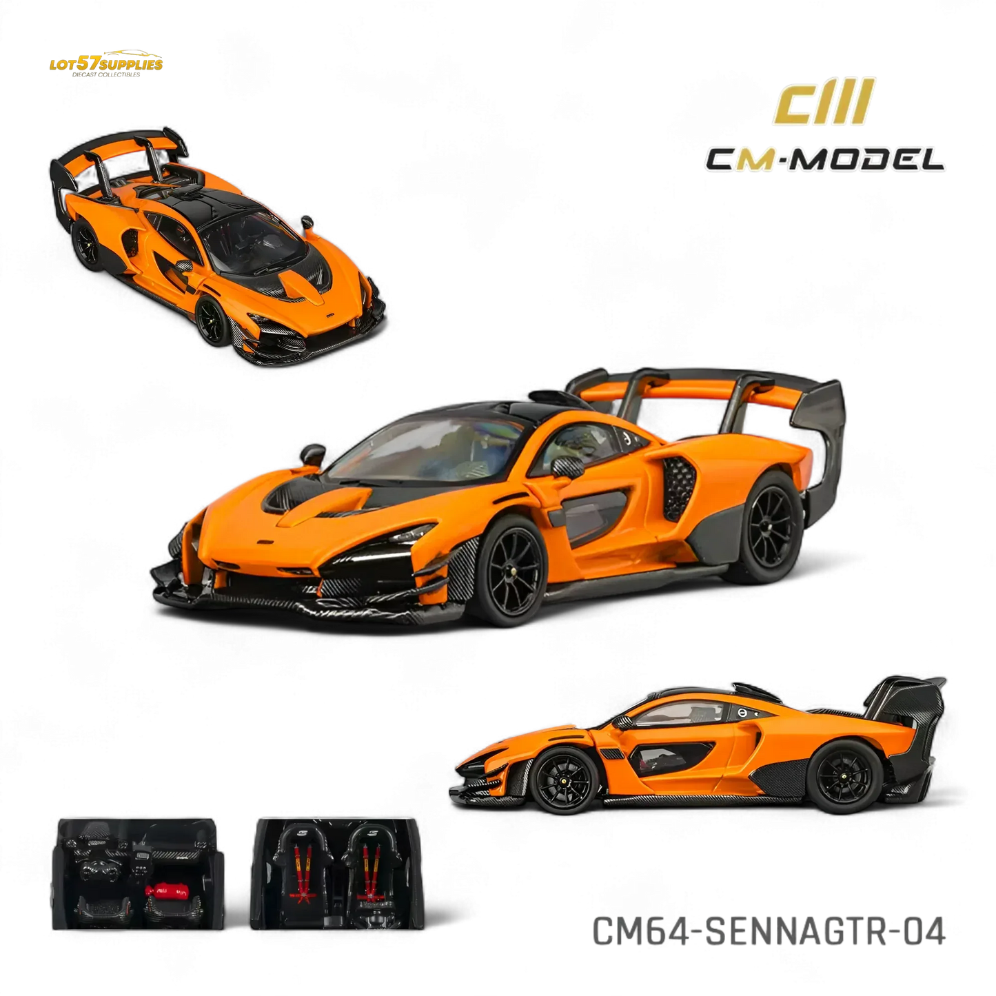 McLaren Senna GTR Diecast Scale Papaya Orange Finish - ToylandEU