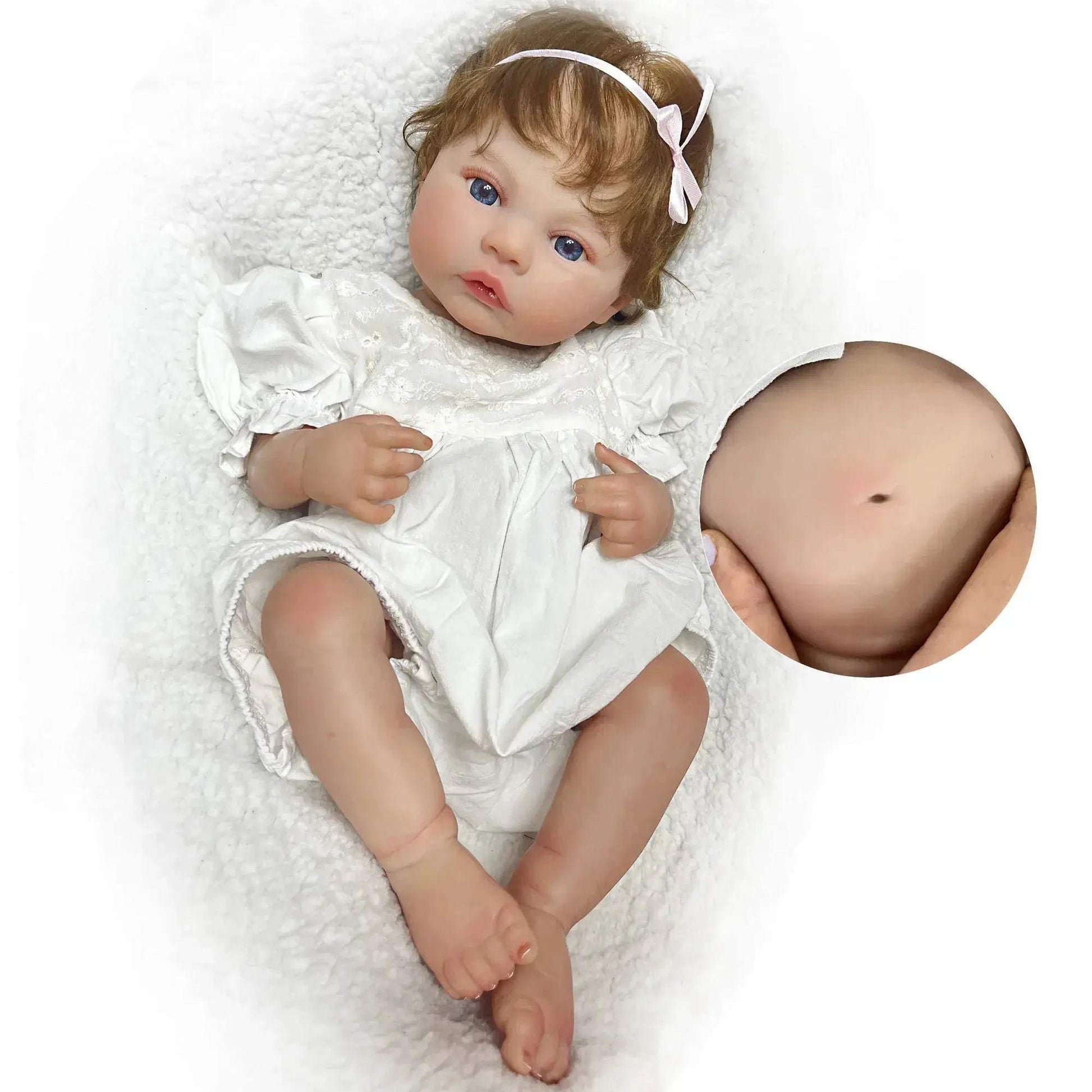 Meadow Baby Girl Reborn Doll 45cm Lifelike Vinyl Gift Ready - ToylandEU