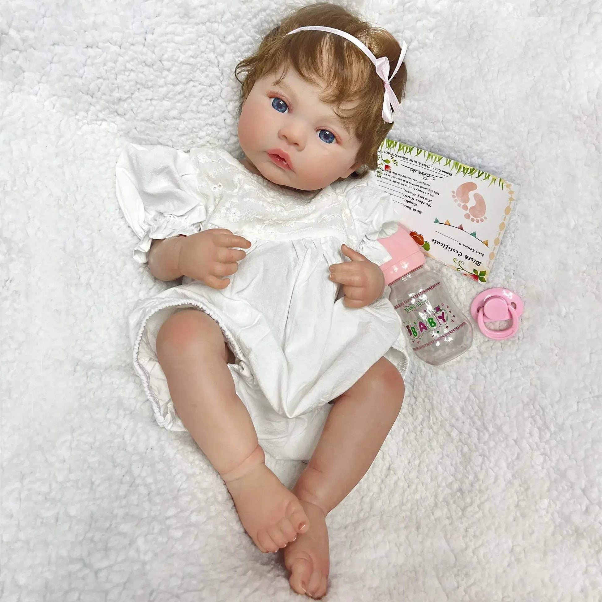 Meadow Baby Girl Reborn Doll 45cm Lifelike Vinyl Gift Ready - ToylandEU