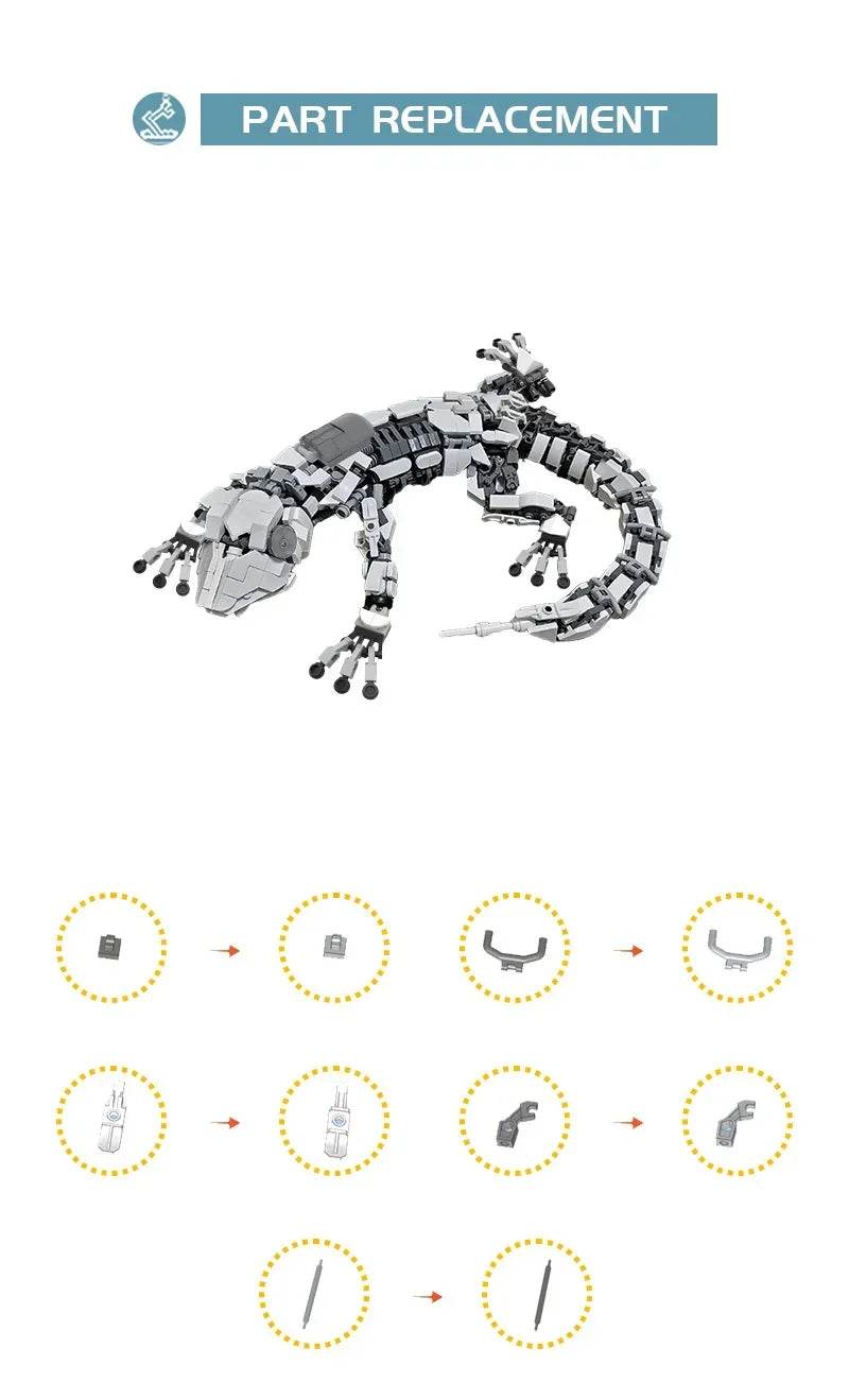 Mecha Gecko MOC Animals Building Blocks Set 658 PCS Crawling Pet - ToylandEU