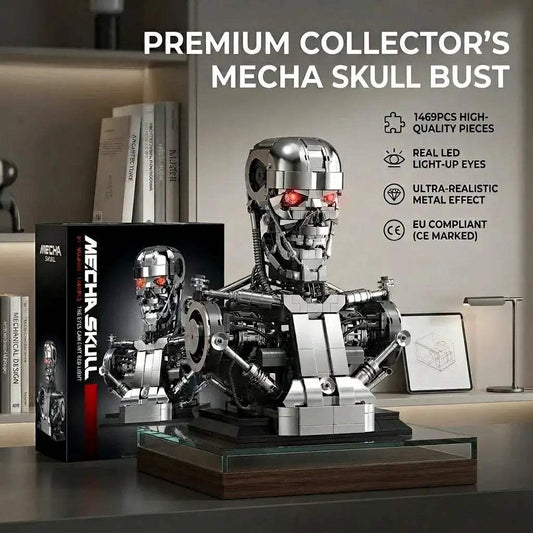 Mecha Skull Robot Building Blocks T800 Bust Desk Ornament - ToylandEU