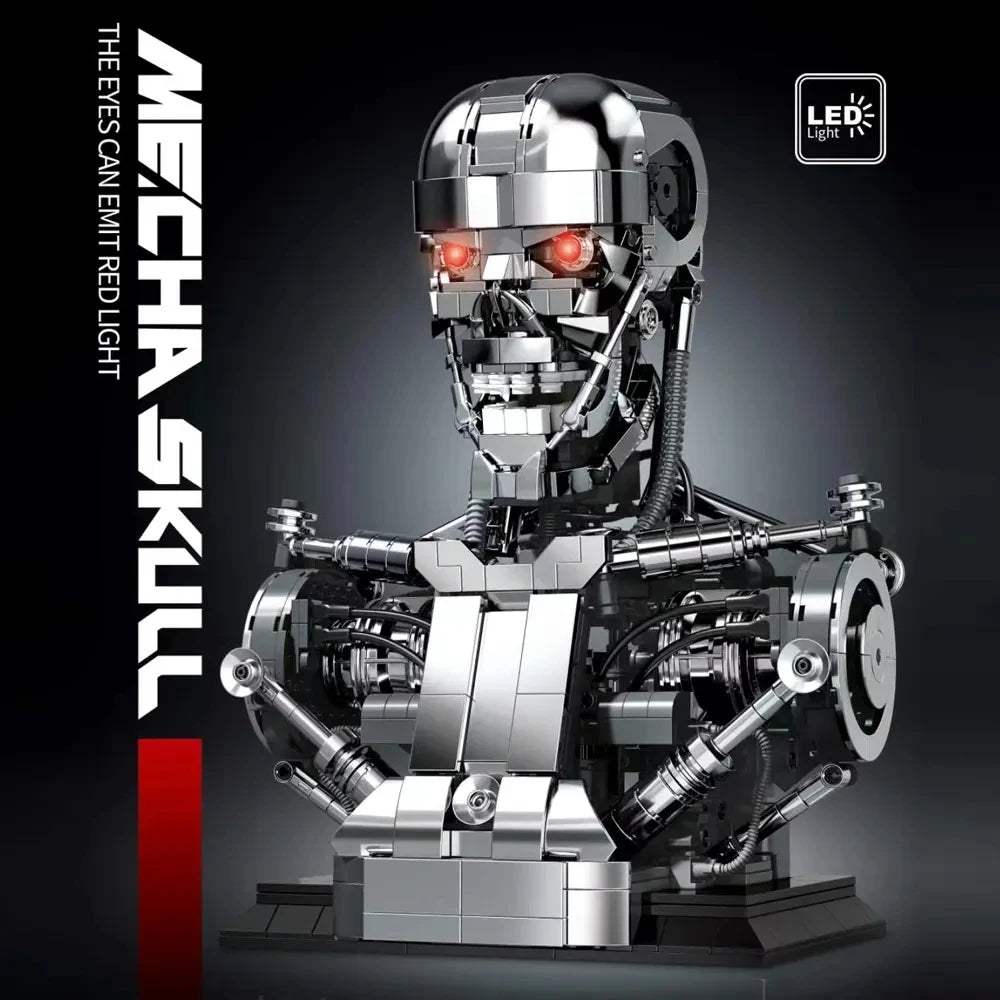  Mecha Skull Robot Building Blocks Desk Ornament Durable -  ToylandEU™