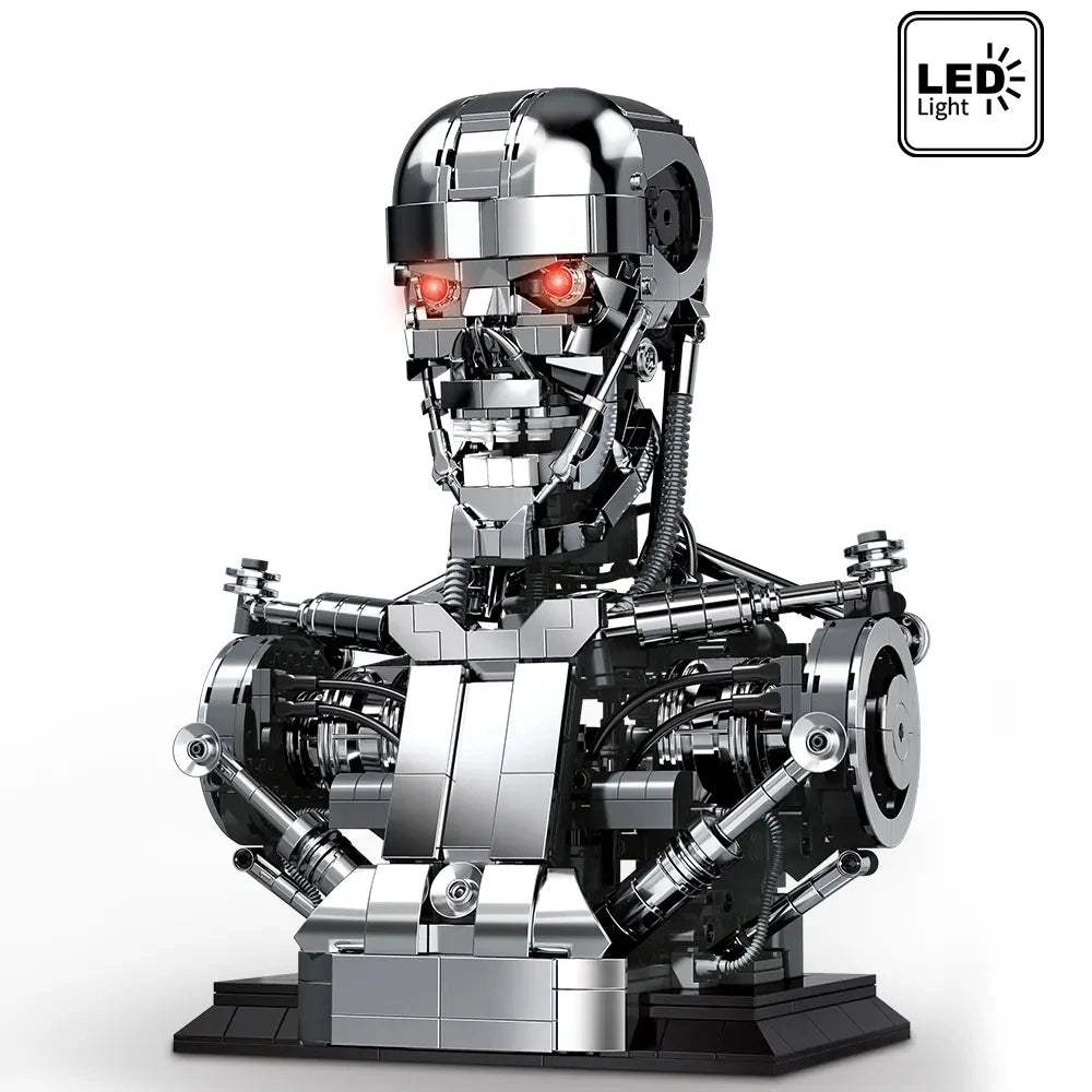  Mecha Skull Robot Building Blocks Desk Ornament Durable -  ToylandEU™