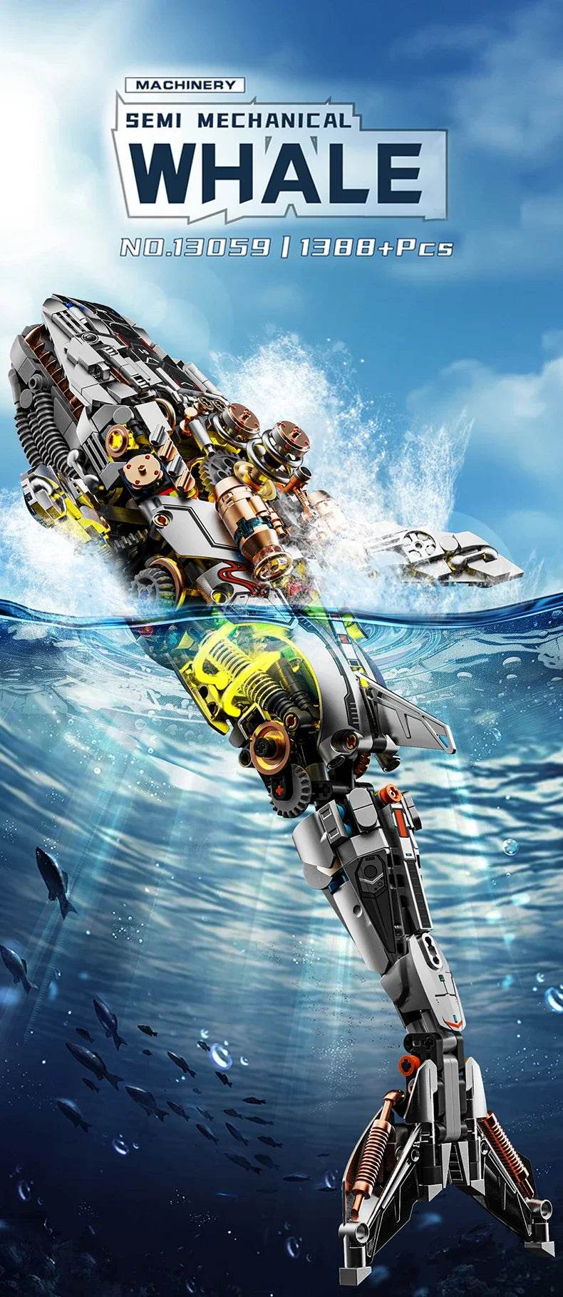 Mechanical Animal Building Blocks Parrot Eagle Whale Beetle Model Bricks With Light Display Kids Toys Gifts - ToylandEU