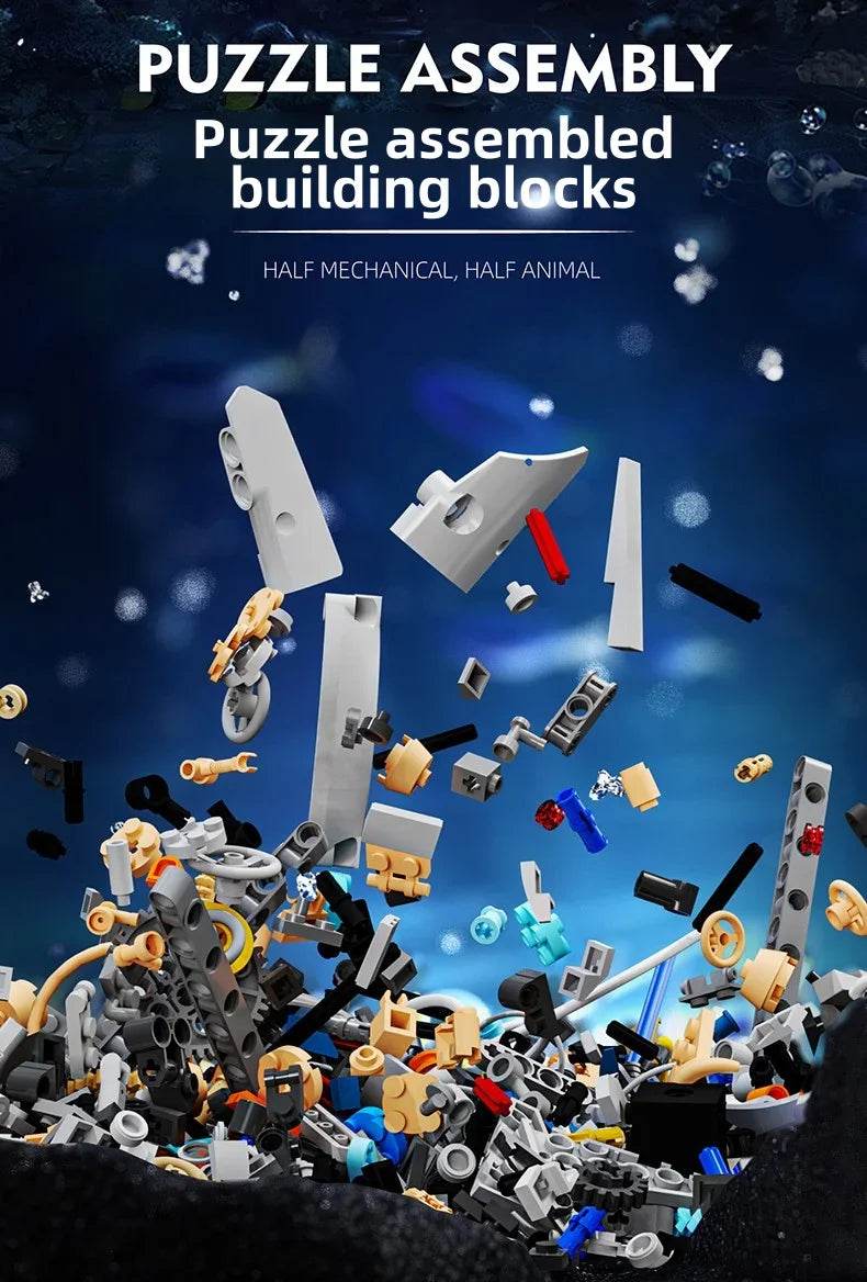 Mechanical Animal Building Blocks Parrot Eagle Whale Beetle Model Bricks With Light Display Kids Toys Gifts - ToylandEU