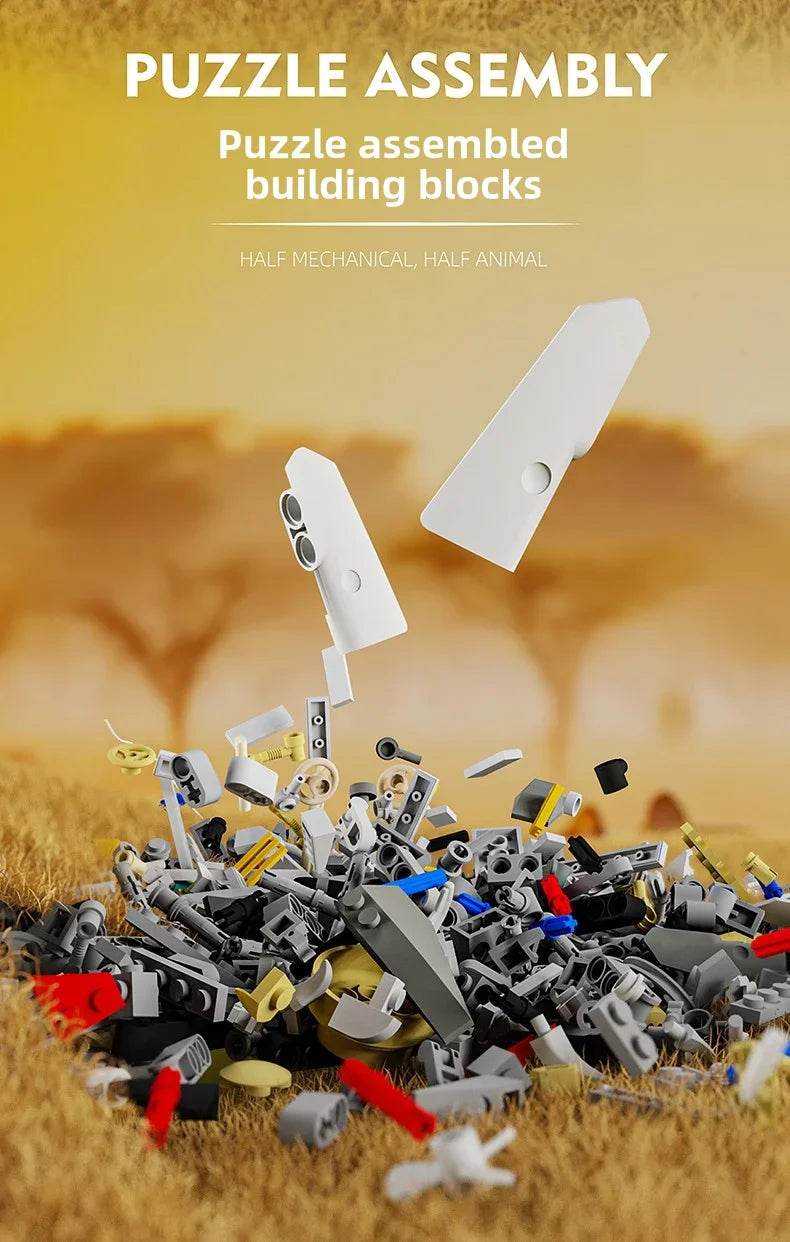 Mechanical Animal Building Blocks Parrot Eagle Whale Beetle Model Bricks With Light Display Kids Toys Gifts - ToylandEU