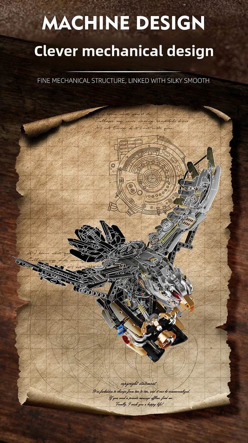 Mechanical Animal Building Blocks Parrot Eagle Whale Beetle Model Bricks With Light Display Kids Toys Gifts - ToylandEU