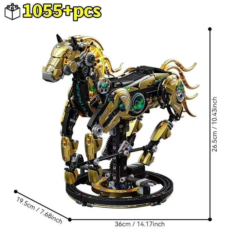 Mechanical Horse Building Blocks Kit for STEM Education - ToylandEU