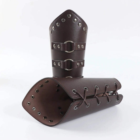 Medieval Men Cosplay Arm Warmers Lace-up Vintage Pirate Knight Gauntlet Wristband Bracer Adjustable Accessories - ToylandEU
