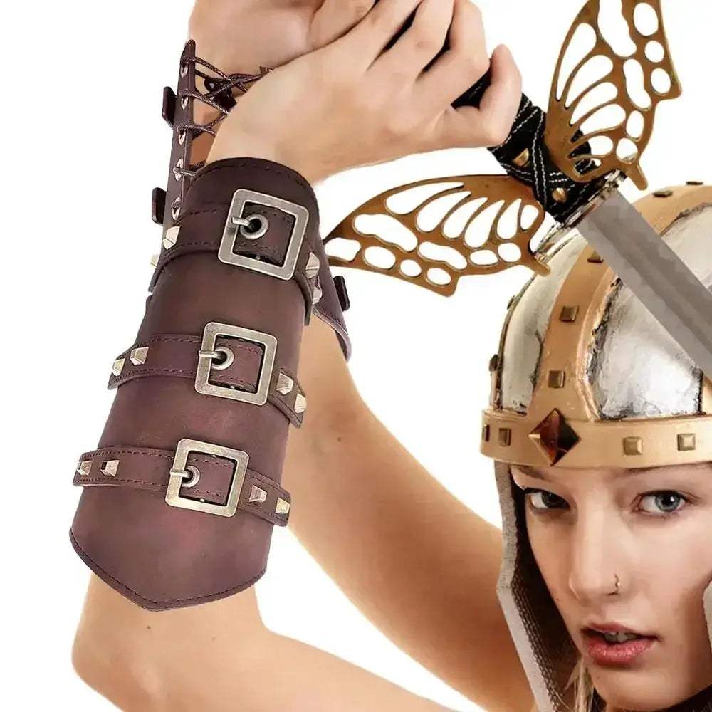 Medieval Armor Arm Warmers Lace Up Gauntlet For Cosplay - ToylandEU