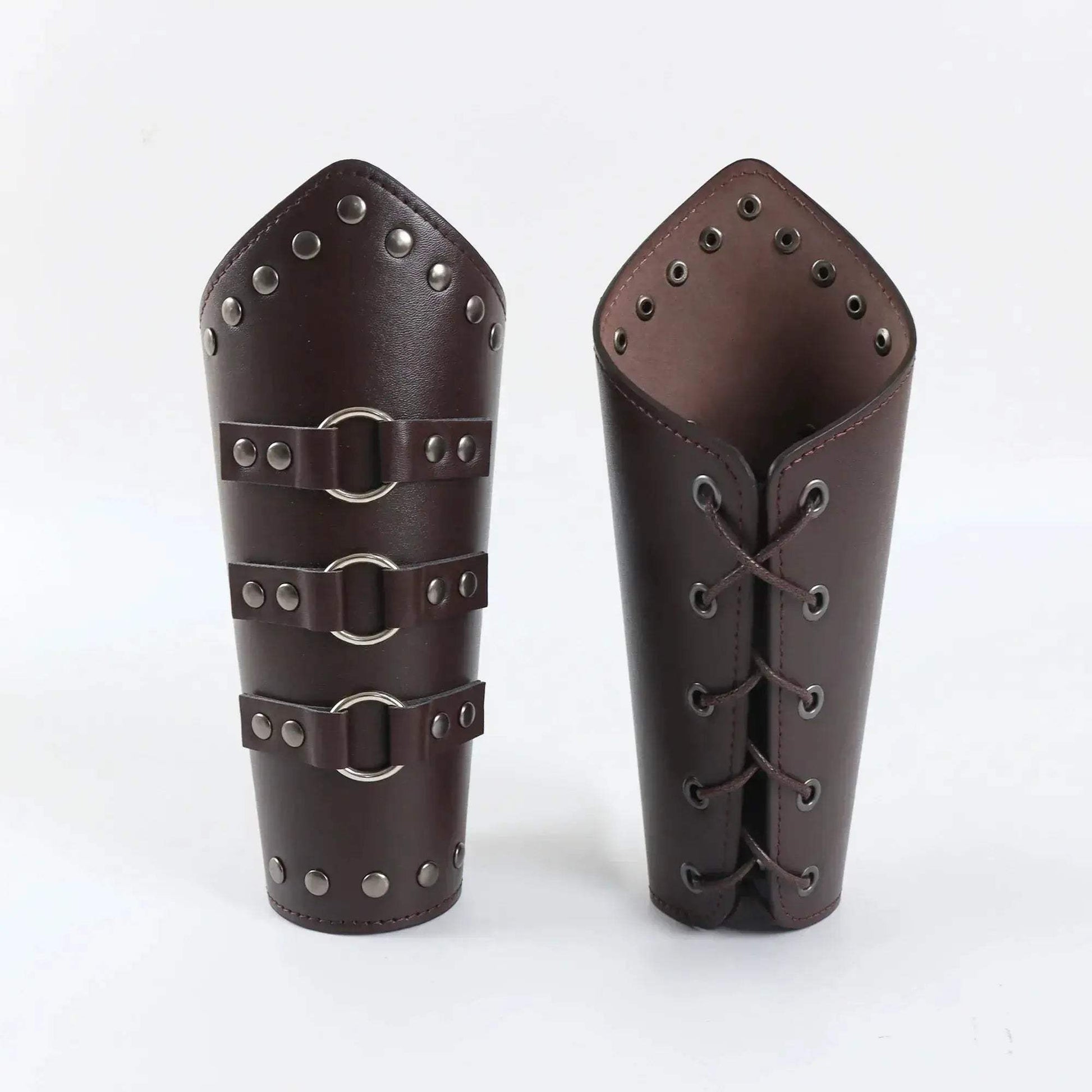 Medieval Cosplay Leather Arm Bracers With Lace Up Fit - ToylandEU