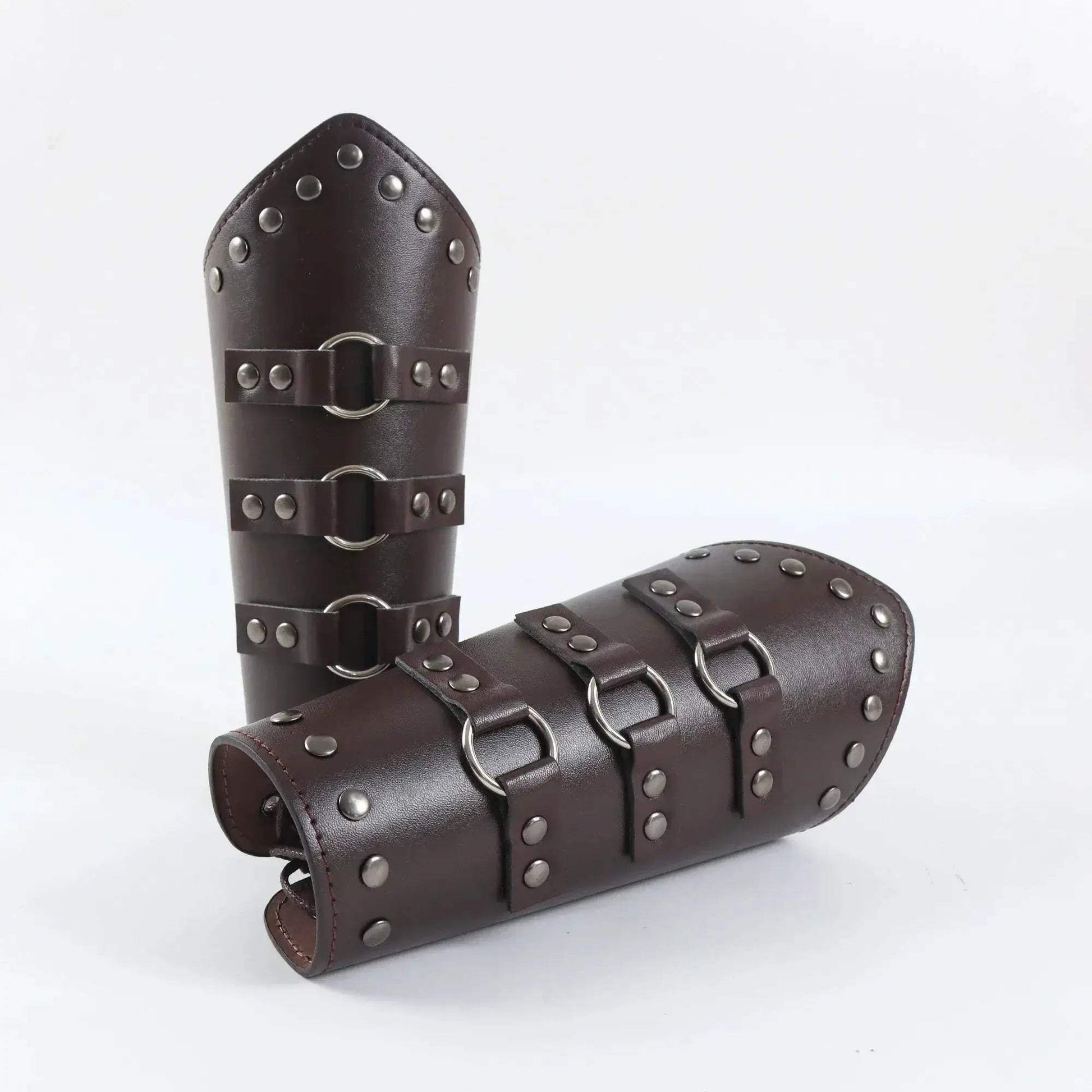 Medieval Cosplay Leather Arm Bracers With Lace Up Fit - ToylandEU