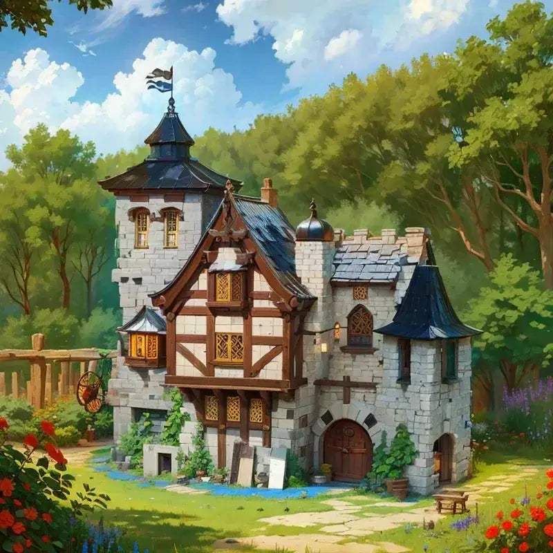 Medieval Forest Castle Building Blocks Set for Kids - ToylandEU