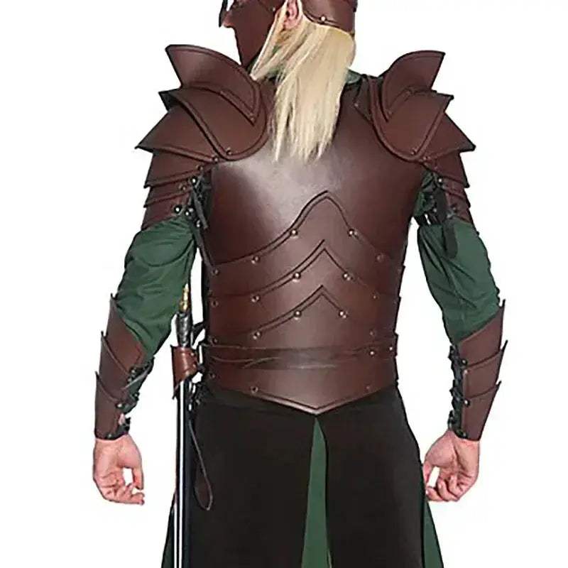Medieval Knight Double Shoulder Armor PU Leather Pauldrons - ToylandEU