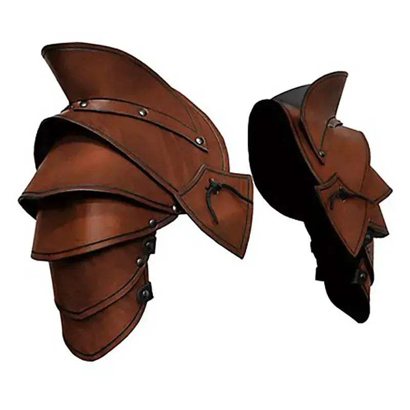 Medieval Knight Double Shoulder Armor PU Leather Pauldrons - ToylandEU