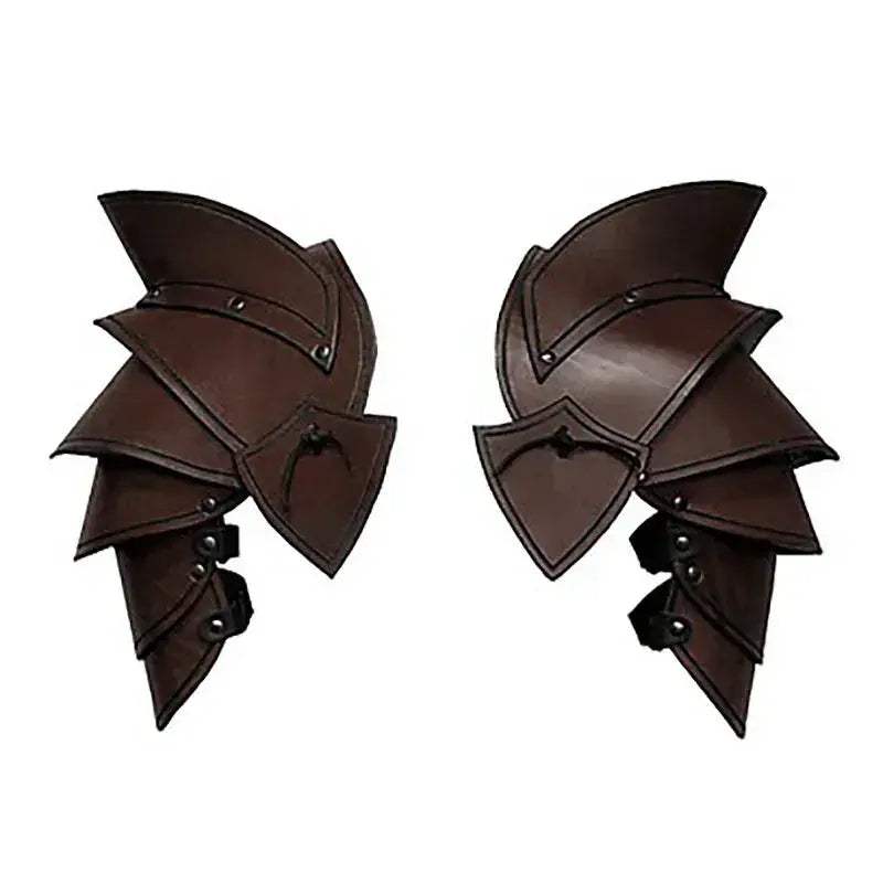 Medieval Knight Double Shoulder Armor PU Leather Pauldrons - ToylandEU