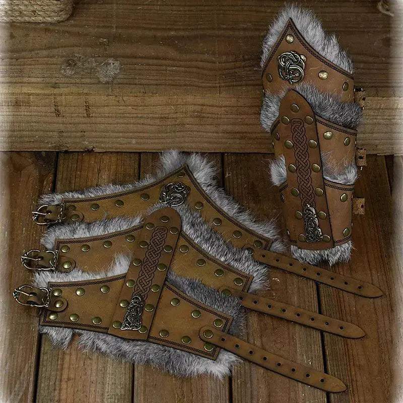 Medieval Leather Arm Guards For Cosplay Unisex Bracers - ToylandEU